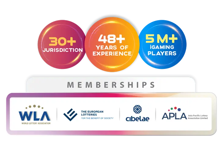 Group of logos of lottery associations that skilrock is a member